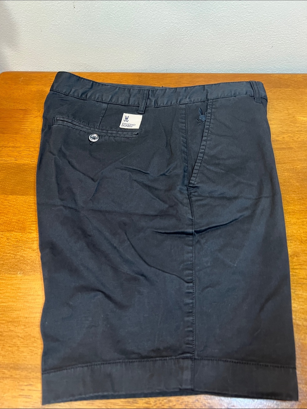 Psycho Bunny Men’s Dark Navy Flat Front Shorts Size 34
